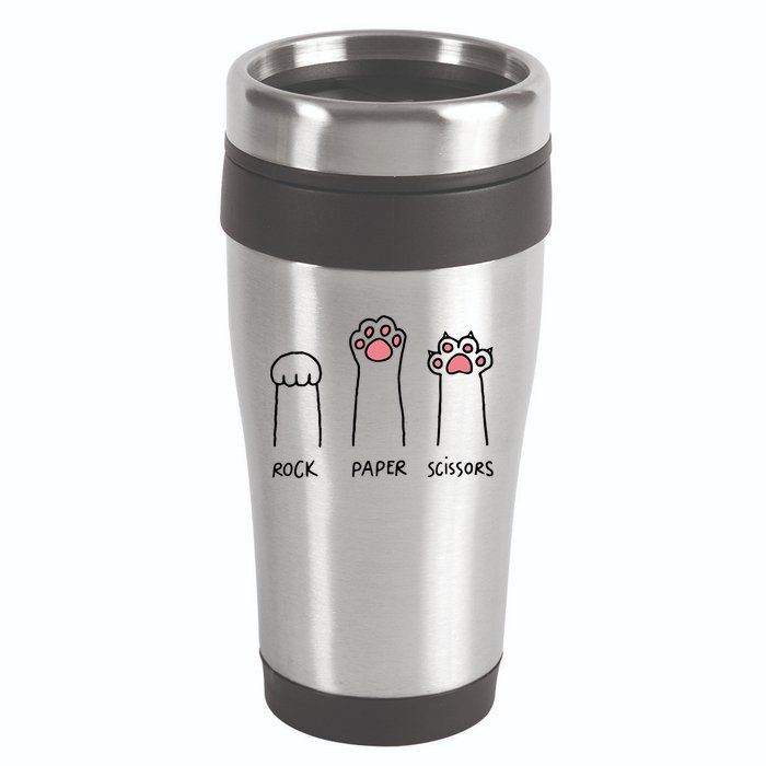 Rock Paper Scissors Cat Paws 16oz Travel Tumbler