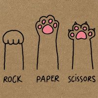 Rock Paper Scissors Cat Paws Cotton Canvas Backpack