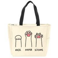Rock Paper Scissors Cat Paws Zip Tote Bag