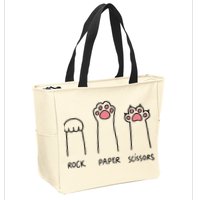Rock Paper Scissors Cat Paws Zip Tote Bag