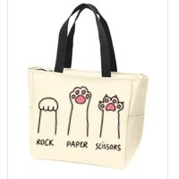 Rock Paper Scissors Cat Paws Zip Tote Bag