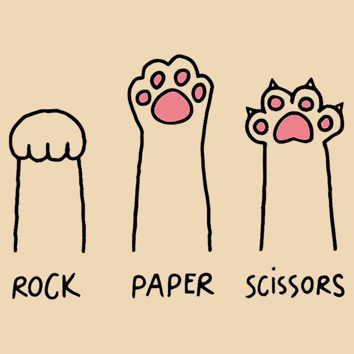 Rock Paper Scissors Cat Paws Zip Tote Bag