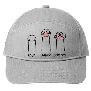 Rock Paper Scissors Cat Paws 7-Panel Snapback Hat