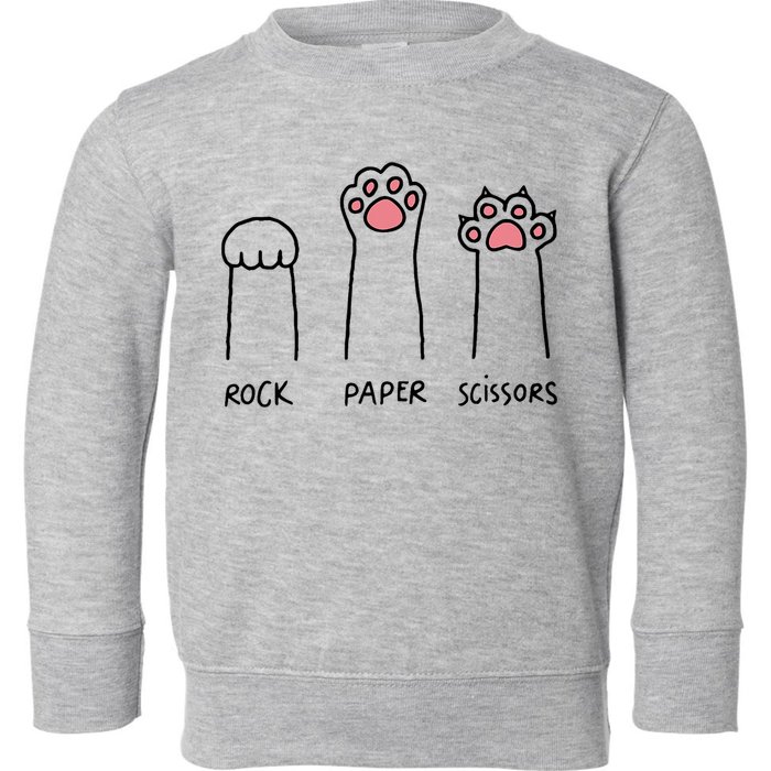 Rock Paper Scissors Cat Paws Toddler Sweatshirt