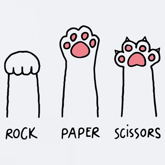 Rock Paper Scissors Cat Paws Sueded Cloud Jersey T-Shirt