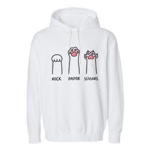 Rock Paper Scissors Cat Paws Garment-Dyed Fleece Hoodie