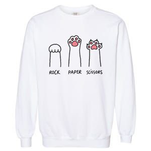 Rock Paper Scissors Cat Paws Garment-Dyed Sweatshirt