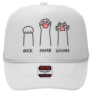 Rock Paper Scissors Cat Paws High Crown Mesh Back Trucker Hat