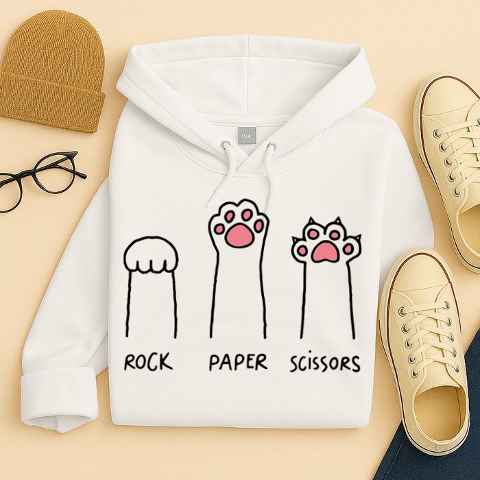Rock Paper Scissors Cat Paws Hoodie