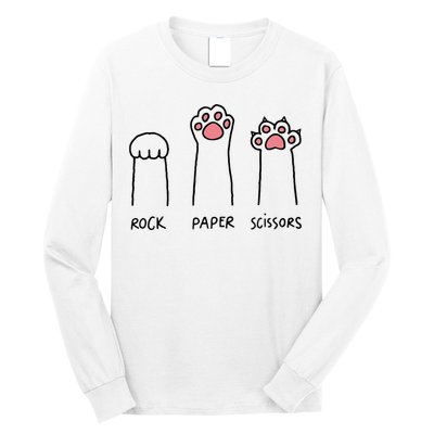 Rock Paper Scissors Cat Paws Long Sleeve Shirt