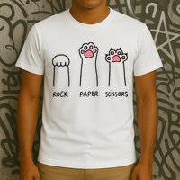 Rock Paper Scissors Cat Paws T-Shirt