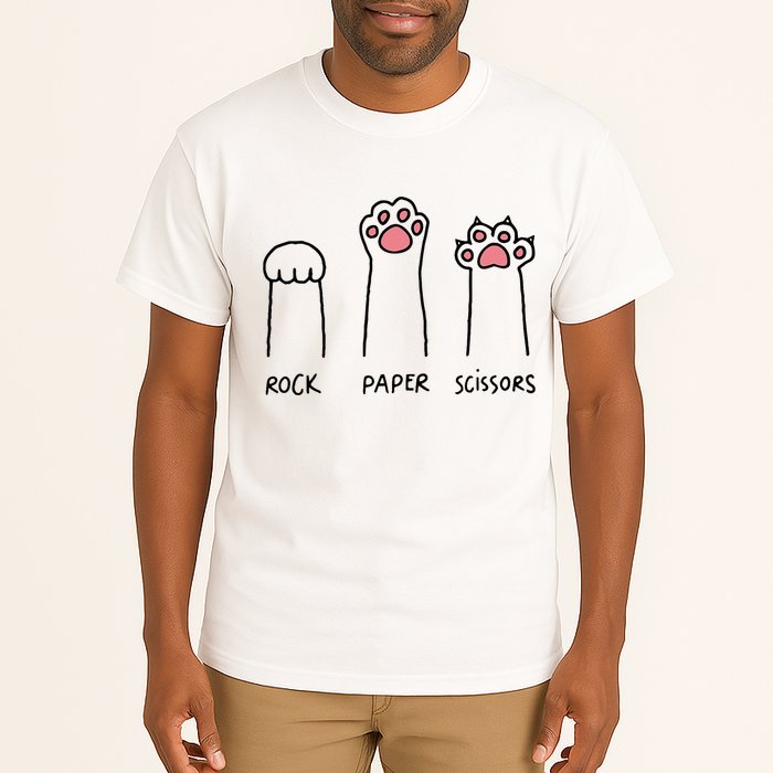 Rock Paper Scissors Cat Paws Tall T-Shirt