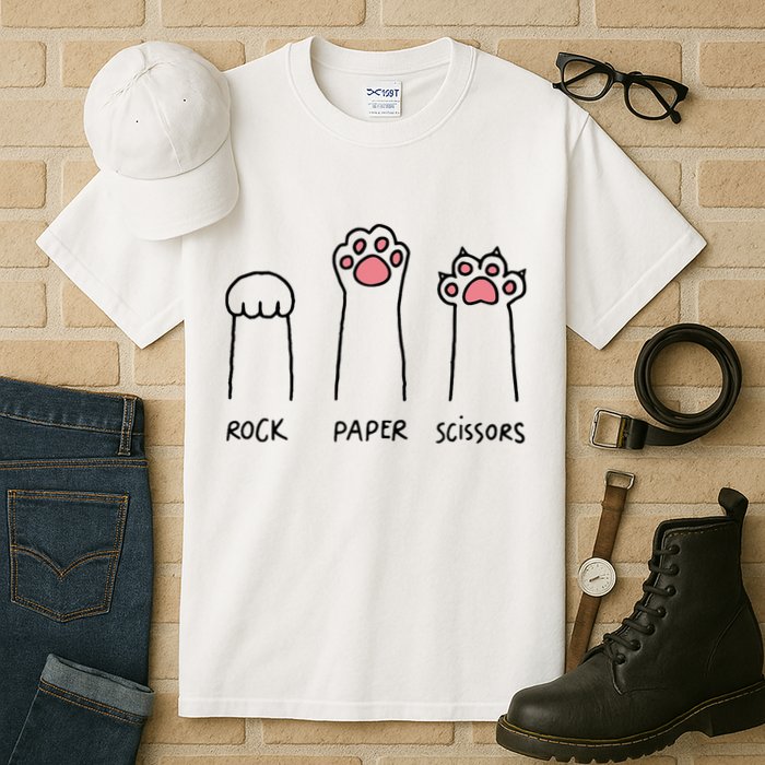 Rock Paper Scissors Cat Paws Tall T-Shirt