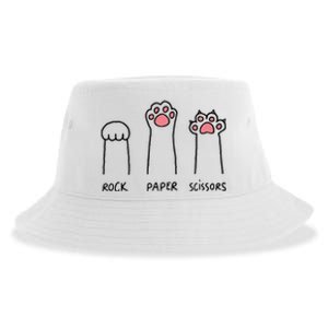 Rock Paper Scissors Cat Paws Sustainable Bucket Hat