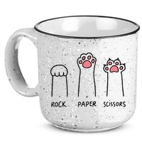 Rock Paper Scissors Cat Paws 15oz Campfire Ceramic Mug
