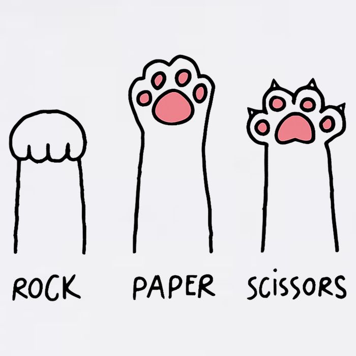 Rock Paper Scissors Cat Paws Flat Bill Trucker Hat