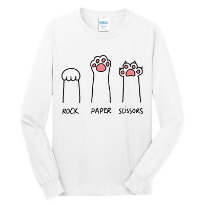Rock Paper Scissors Cat Paws Tall Long Sleeve T-Shirt