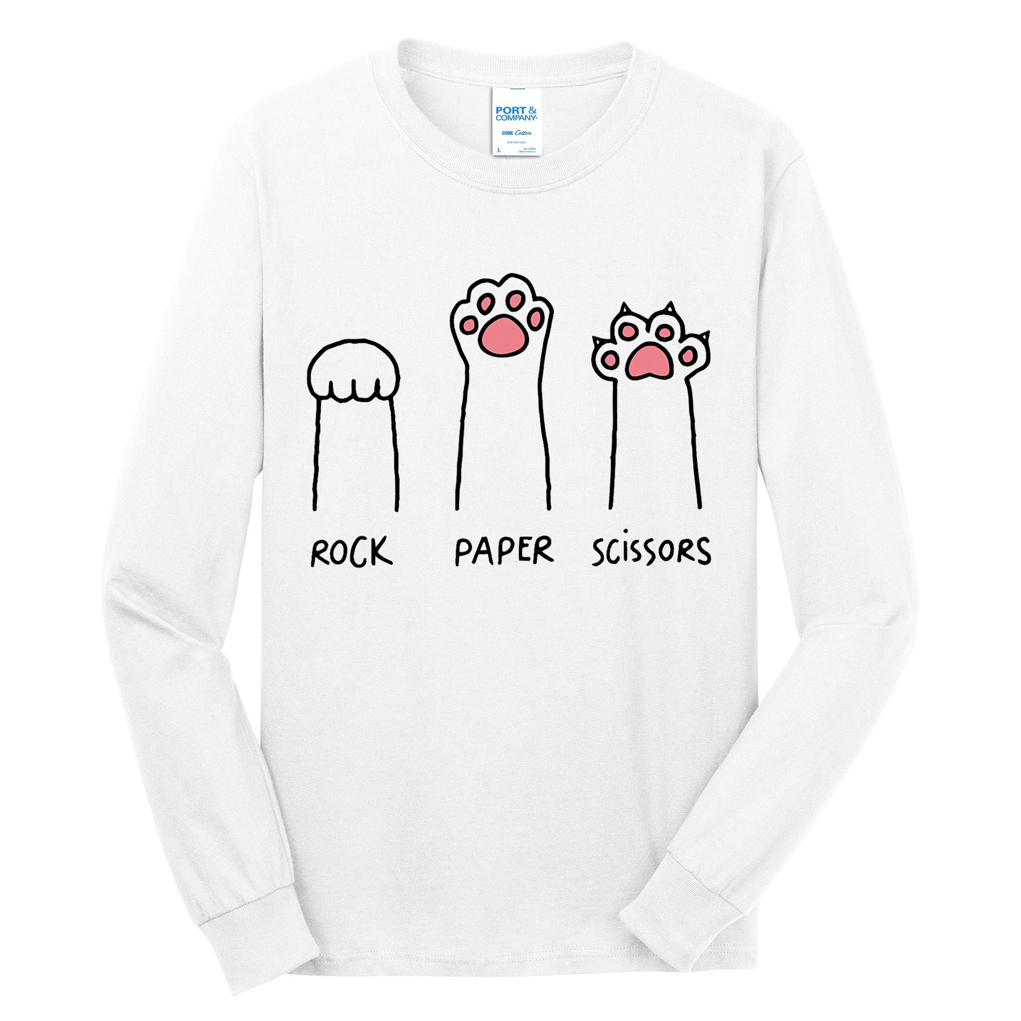 Rock Paper Scissors Cat Paws Tall Long Sleeve T-Shirt