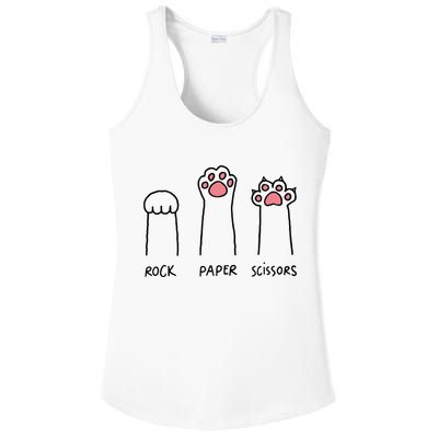 Rock Paper Scissors Cat Paws Ladies PosiCharge Competitor Racerback Tank