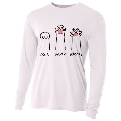 Rock Paper Scissors Cat Paws Cooling Performance Long Sleeve Crew