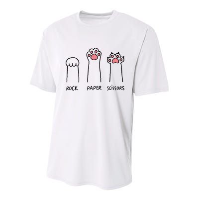 Rock Paper Scissors Cat Paws Youth Performance Sprint T-Shirt