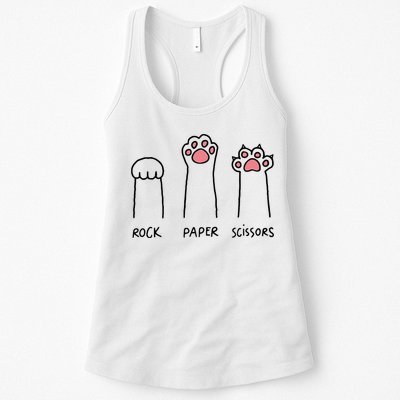 Rock Paper Scissors Cat Paws Womens Tank Top