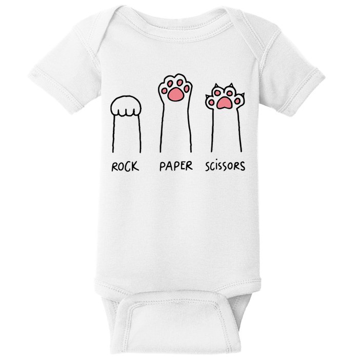 Rock Paper Scissors Cat Paws Baby Bodysuit