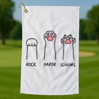 Rock Paper Scissors Cat Paws Golf Towel