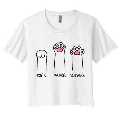 Rock Paper Scissors Cat Paws Crop Top