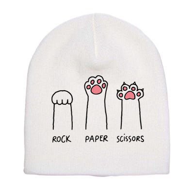 Rock Paper Scissors Cat Paws Short Acrylic Beanie