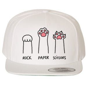 Rock Paper Scissors Cat Paws Wool Snapback Cap