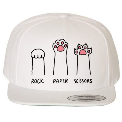 Rock Paper Scissors Cat Paws Wool Snapback Cap
