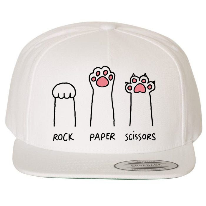 Rock Paper Scissors Cat Paws Wool Snapback Cap