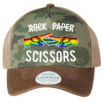 Rock Paper Scissors Lesbian Pride Rainbow Lgbt Legacy Tie Dye Trucker Hat