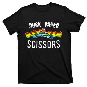 Rock Paper Scissors Lesbian Pride Rainbow Lgbt T-Shirt