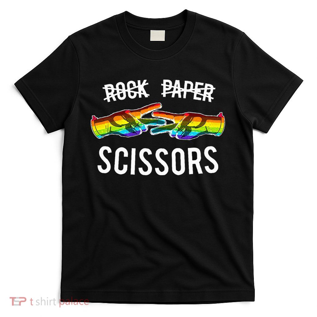 Rock Paper Scissors Lesbian Pride Rainbow Lgbt T-Shirt