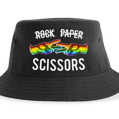 Rock Paper Scissors Lesbian Pride Rainbow Lgbt Sustainable Bucket Hat