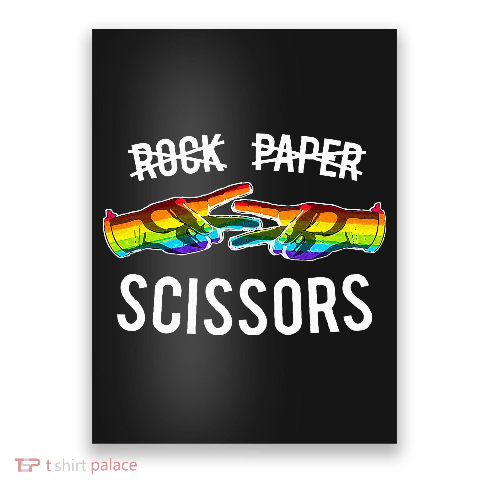 Rock Paper Scissors Lesbian Pride Rainbow Lgbt Poster