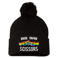 Rock Paper Scissors Lesbian Pride Rainbow Lgbt Pom Pom 12in Knit Beanie