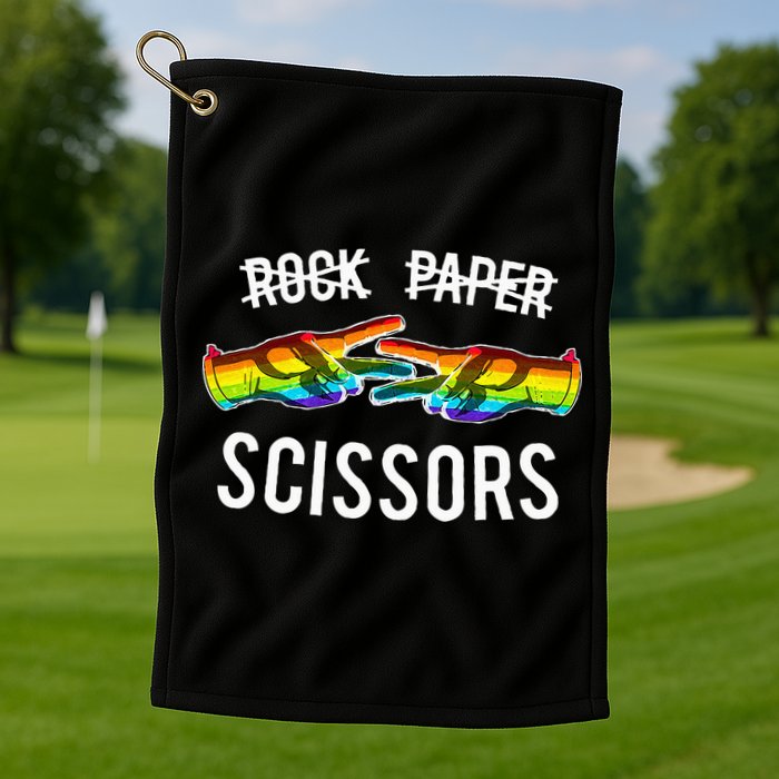 Rock Paper Scissors Lesbian Pride Rainbow Lgbt Golf Towel