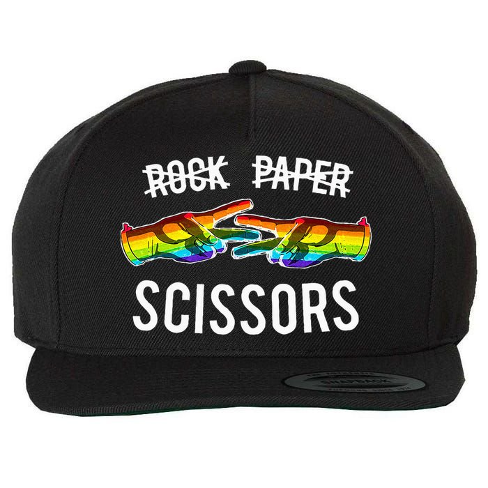 Rock Paper Scissors Lesbian Pride Rainbow Lgbt Wool Snapback Cap