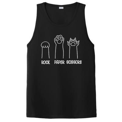 Rock Paper Scissors Funny Cat Paw PosiCharge Competitor Tank