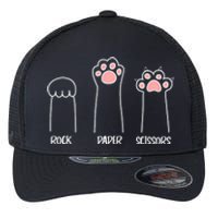 Rock Paper Scissors Hand Game Cute Paw Funny Cat Flexfit Unipanel Trucker Cap