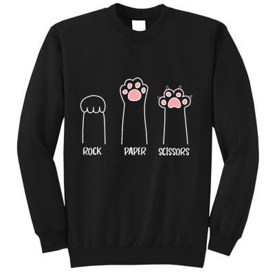 Rock Paper Scissors Hand Game Cute Paw Funny Cat Sweatshirt