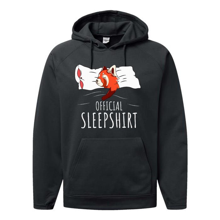 Red Panda Sleepshirt Performance Fleece Hoodie