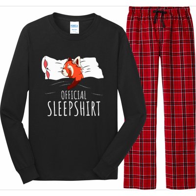 Red Panda Sleepshirt Long Sleeve Pajama Set