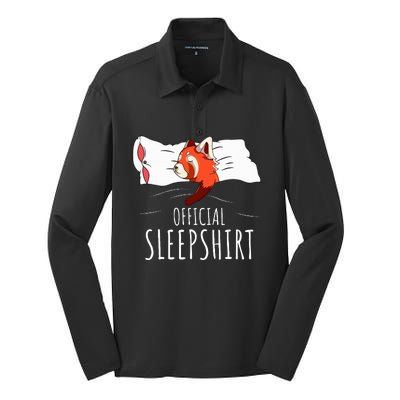 Red Panda Sleepshirt Silk Touch Performance Long Sleeve Polo