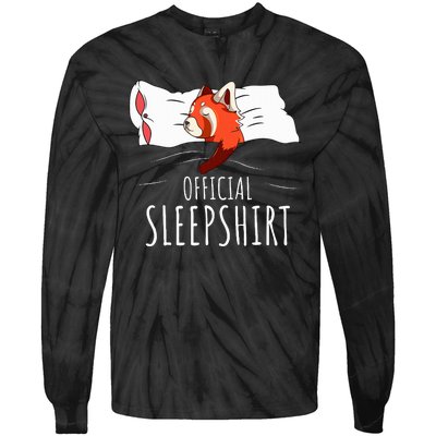 Red Panda Sleepshirt Tie-Dye Long Sleeve Shirt