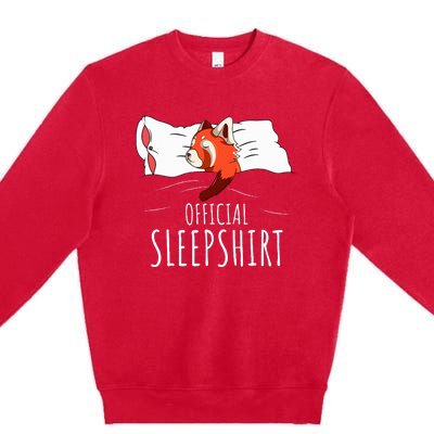 Red Panda Sleepshirt Premium Crewneck Sweatshirt