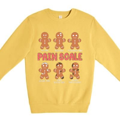 Retro Pain Scale Gingerbread Trauma Nurse Christmas Nursing Premium Crewneck Sweatshirt